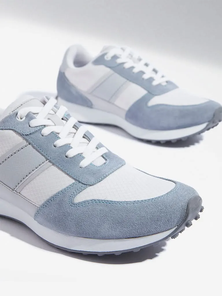 SOLEPLAY Blue Colour-Blocked Lace-Up Sneakers