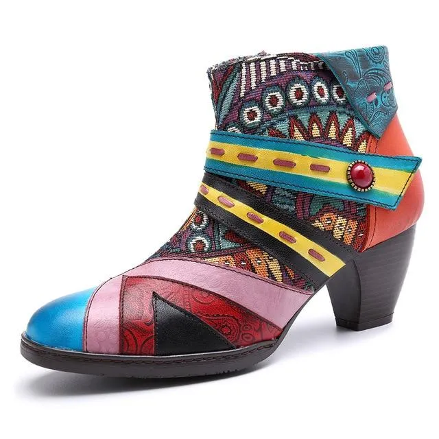 Stella Boho Hippie Low Heel Ankle Boots