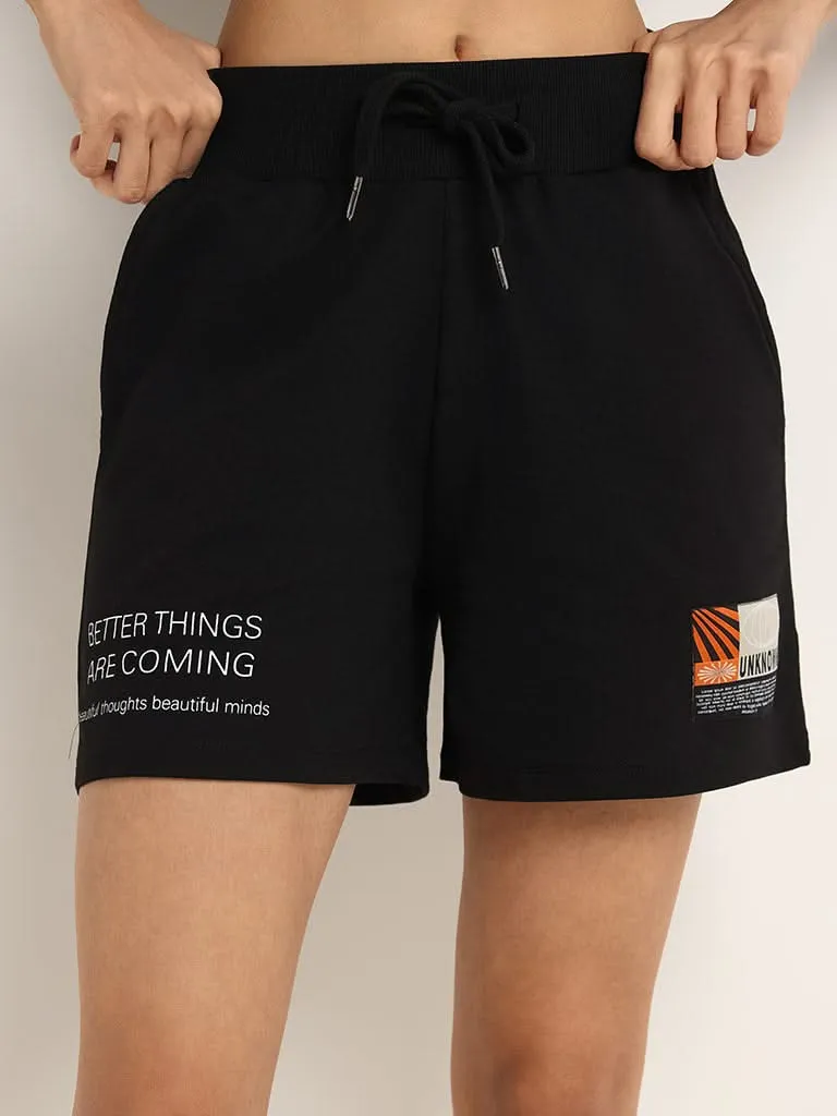 Studiofit Black Loose Fit Shorts