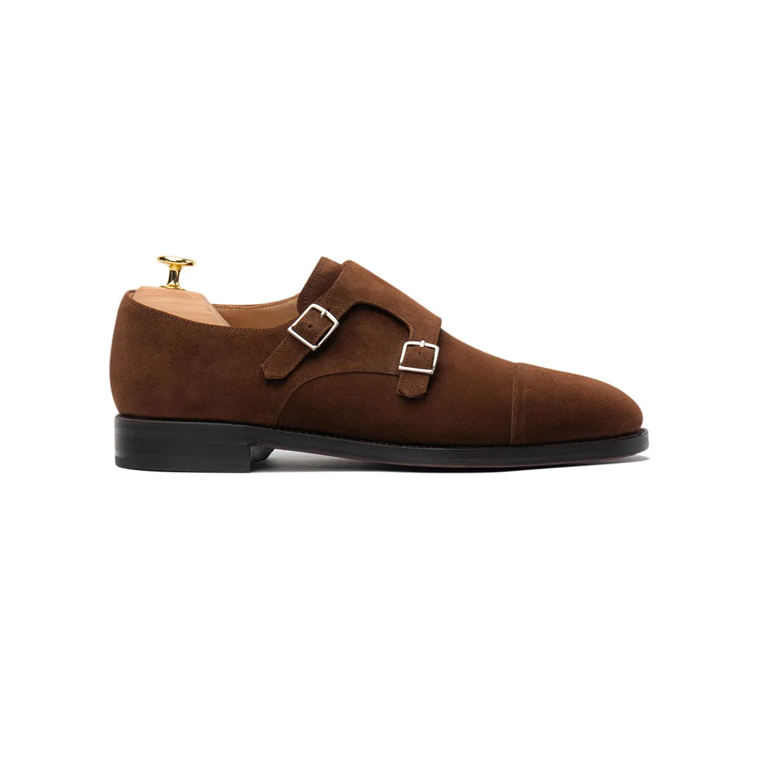 suede monk straps- Tan