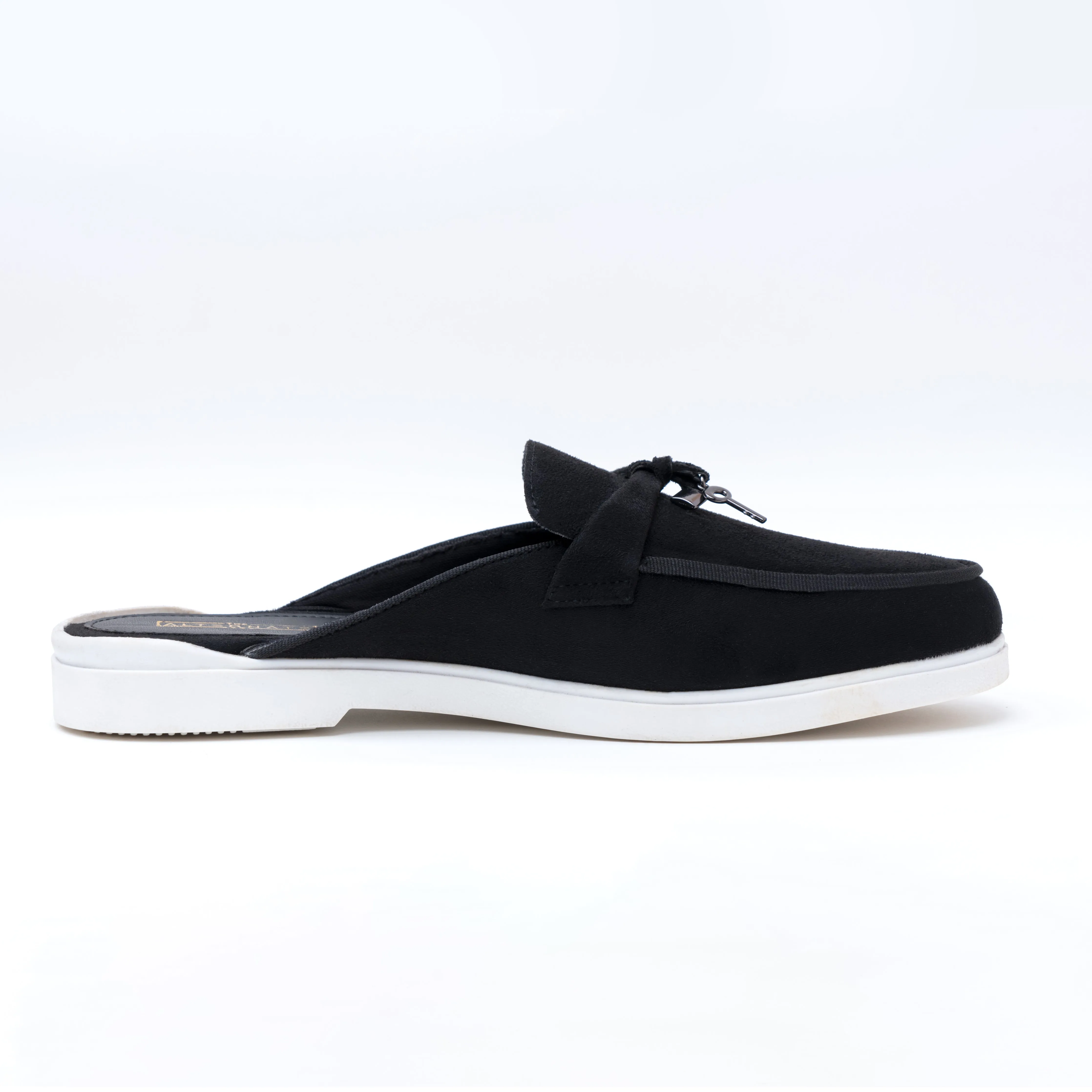 SUEDE MULES- BLACK