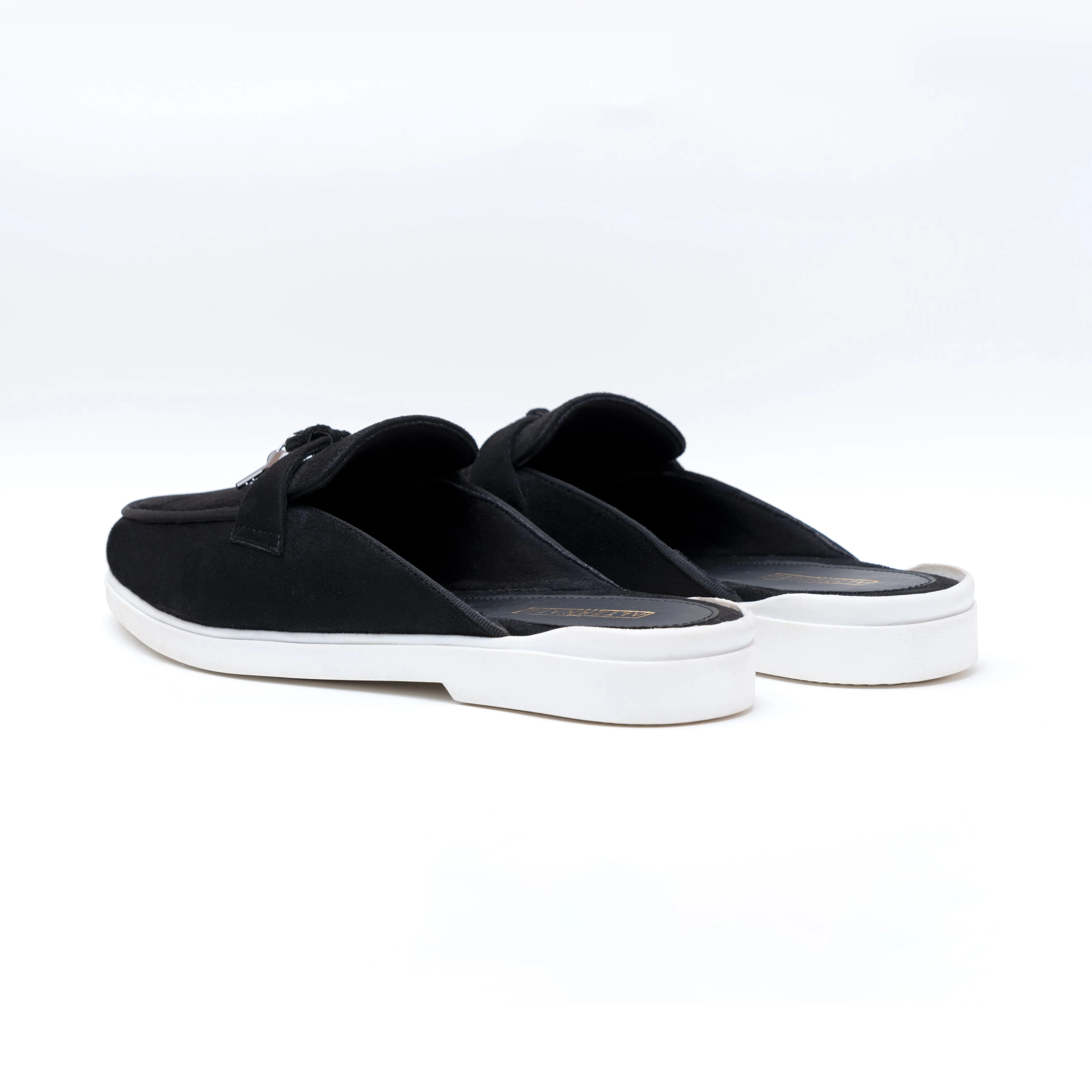 SUEDE MULES- BLACK