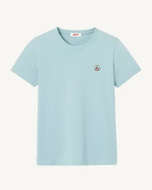 T-shirt à col rond en coton biologique Iceberg bleu Rosas