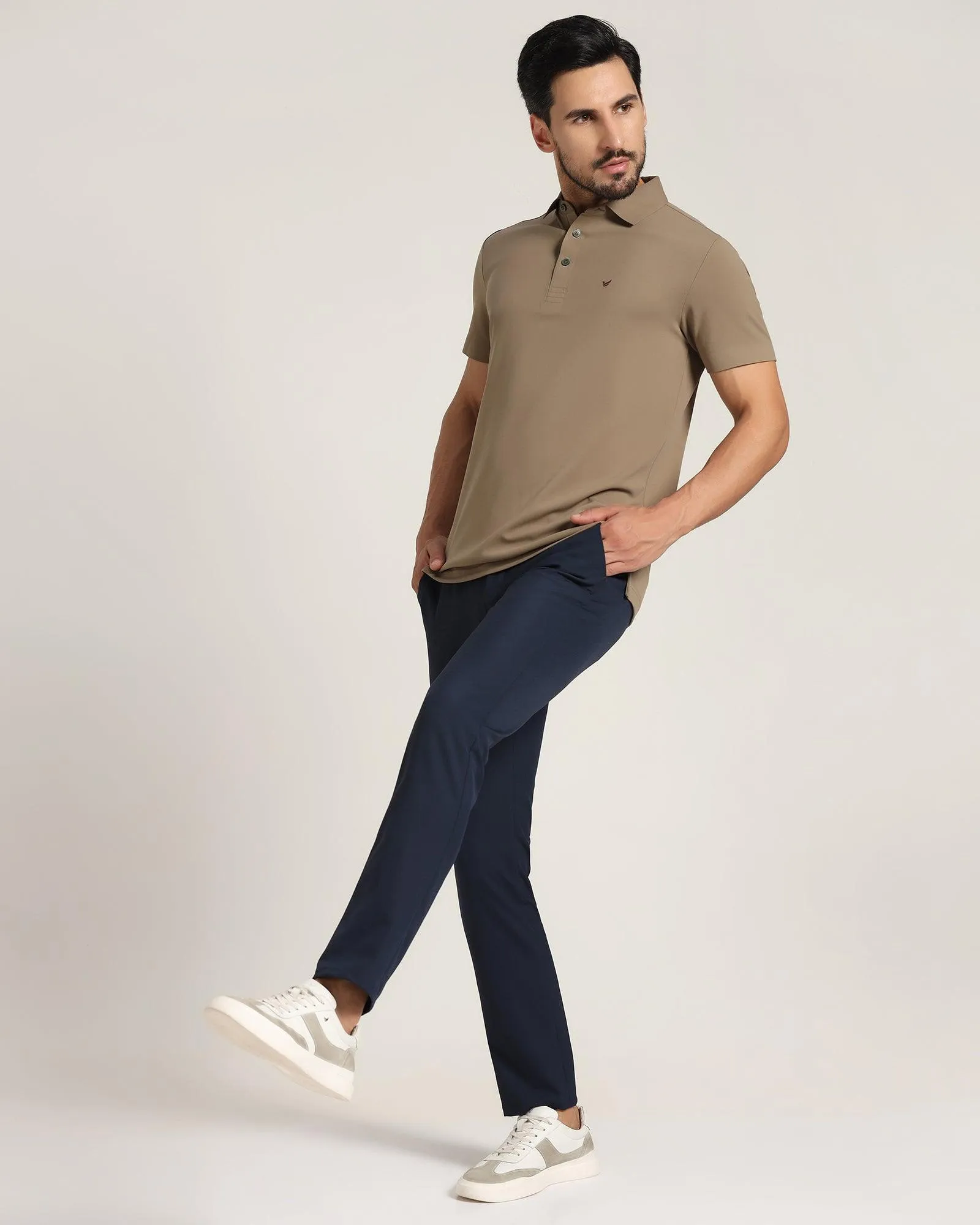 TechPro Polo Brown Solid T-Shirt - Alan