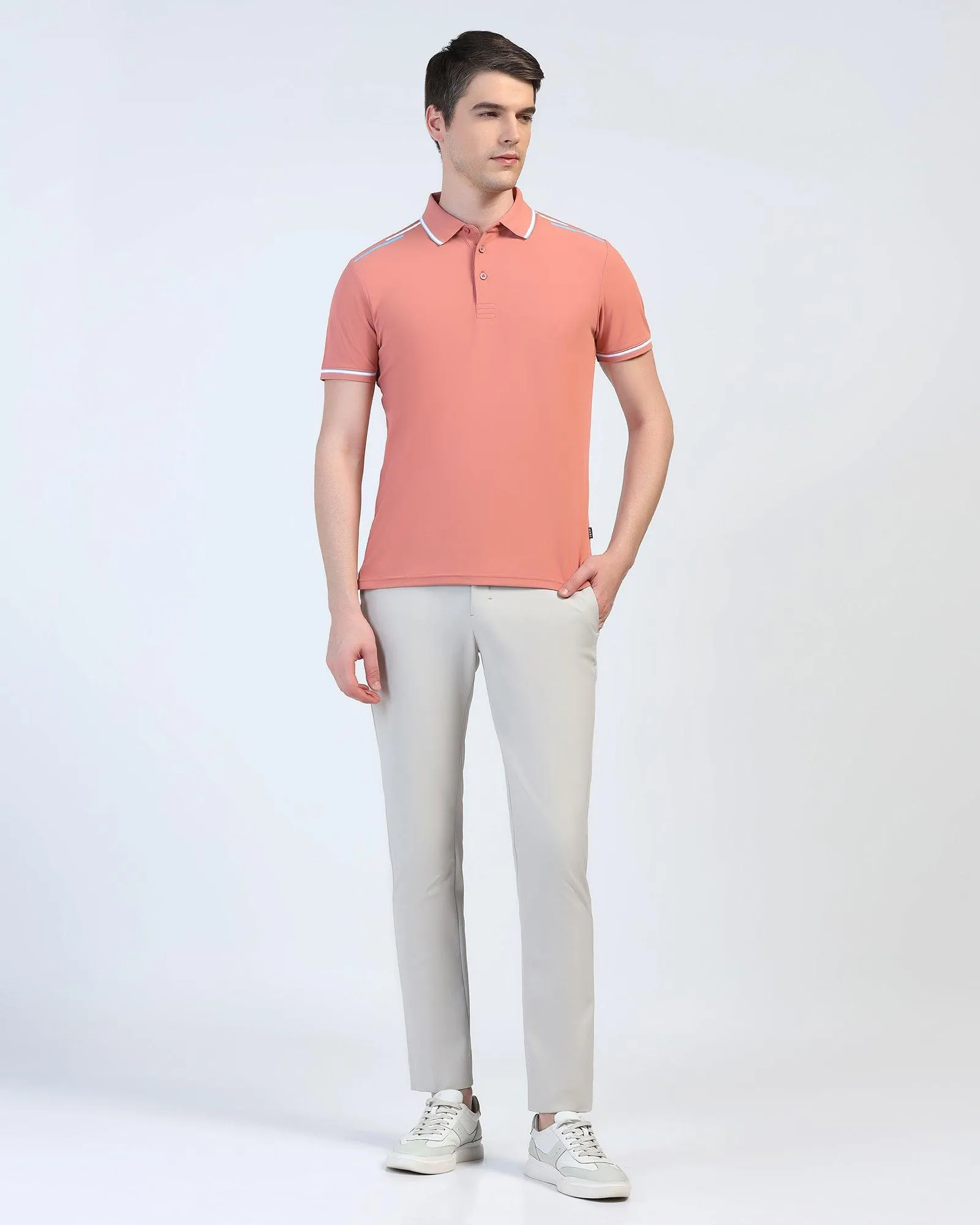 TechPro Polo Pink Solid T-Shirt - Limon