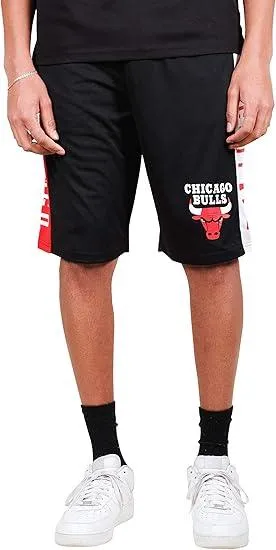 Ultra Game NBA Official Men’s Super Soft Active Workout Basketball Training Shorts - Unisex, Chicago Bulls, Black|Chicago Bulls