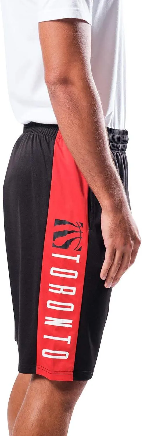 Ultra Game NBA Official Men’s Super Soft Active Workout Basketball Training Shorts - Unisex, Toronto Raptors, Black|Toronto Raptors