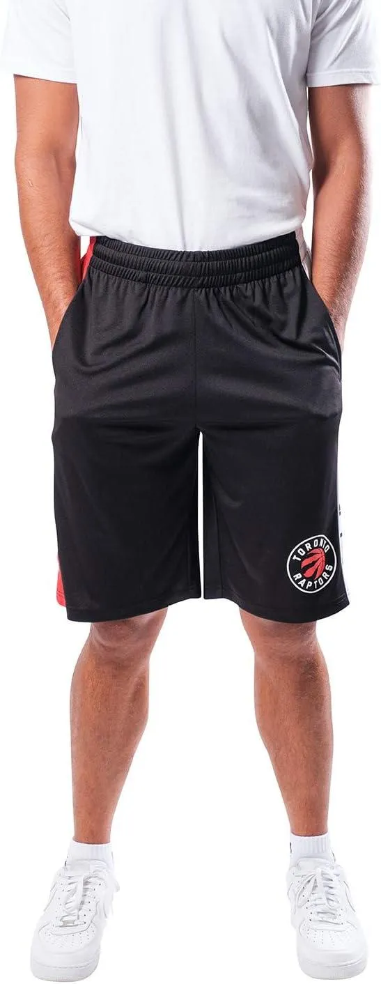 Ultra Game NBA Official Men’s Super Soft Active Workout Basketball Training Shorts - Unisex, Toronto Raptors, Black|Toronto Raptors