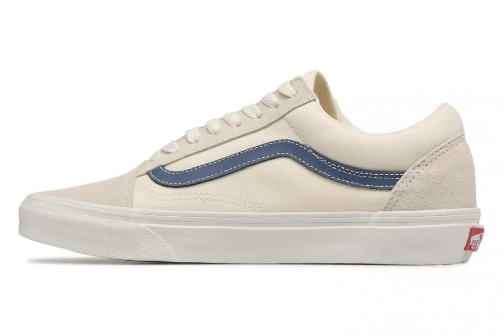 Vans Unisex Old Skool Vintage White Indigo Blue Suede Shoe