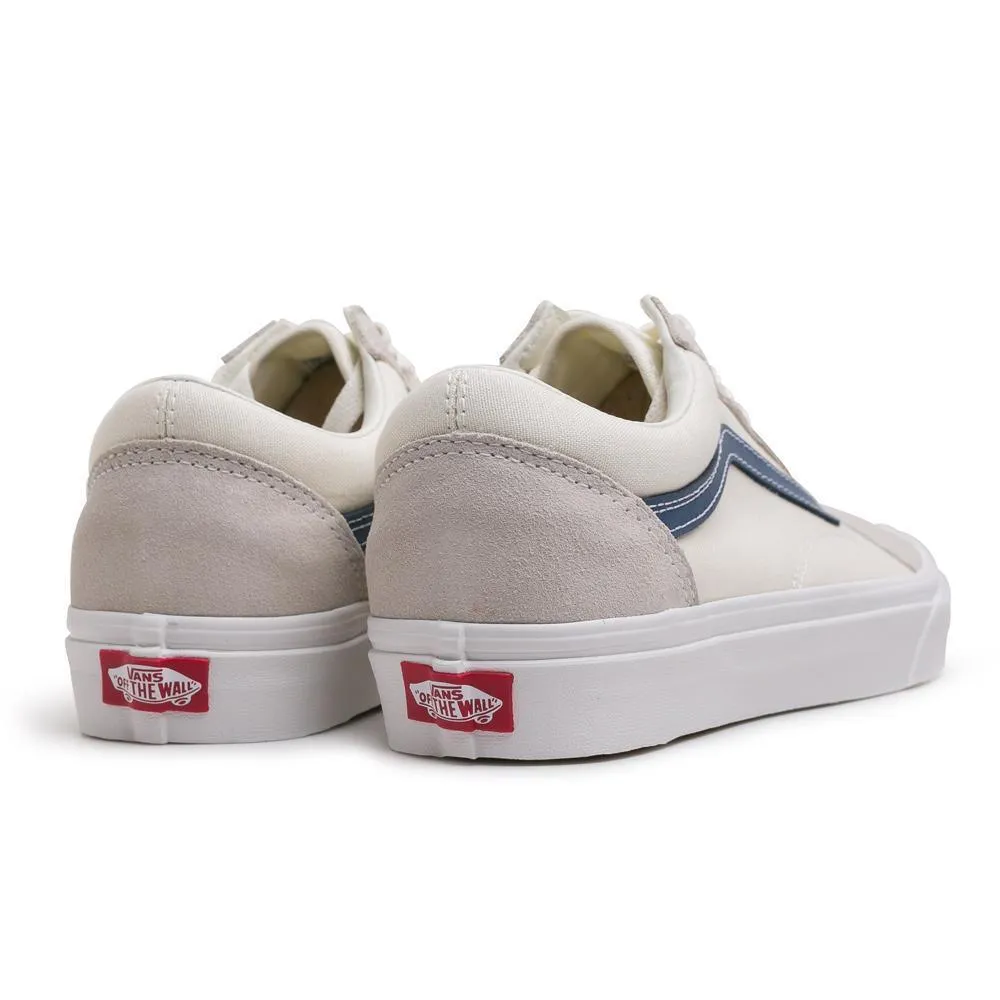 Vans Unisex Old Skool Vintage White Indigo Blue Suede Shoe