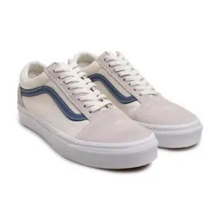 Vans Unisex Old Skool Vintage White Indigo Blue Suede Shoe