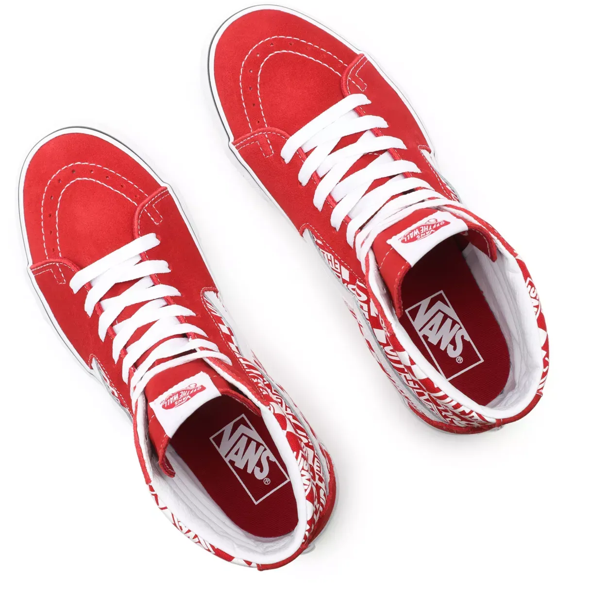 Vans Unisex Sk8 Hi "Off the Wall" Shoes - Red / White