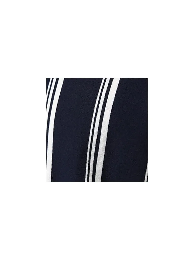 WES Casuals Navy Striped Slim-Fit Polo T-Shirt