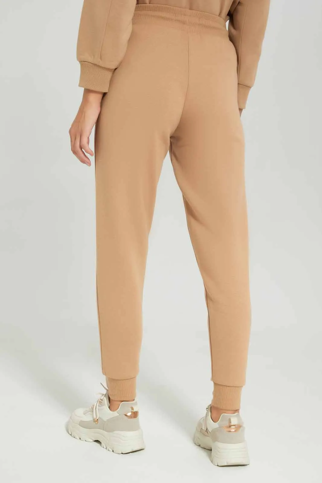 Women Beige Plain Jogger