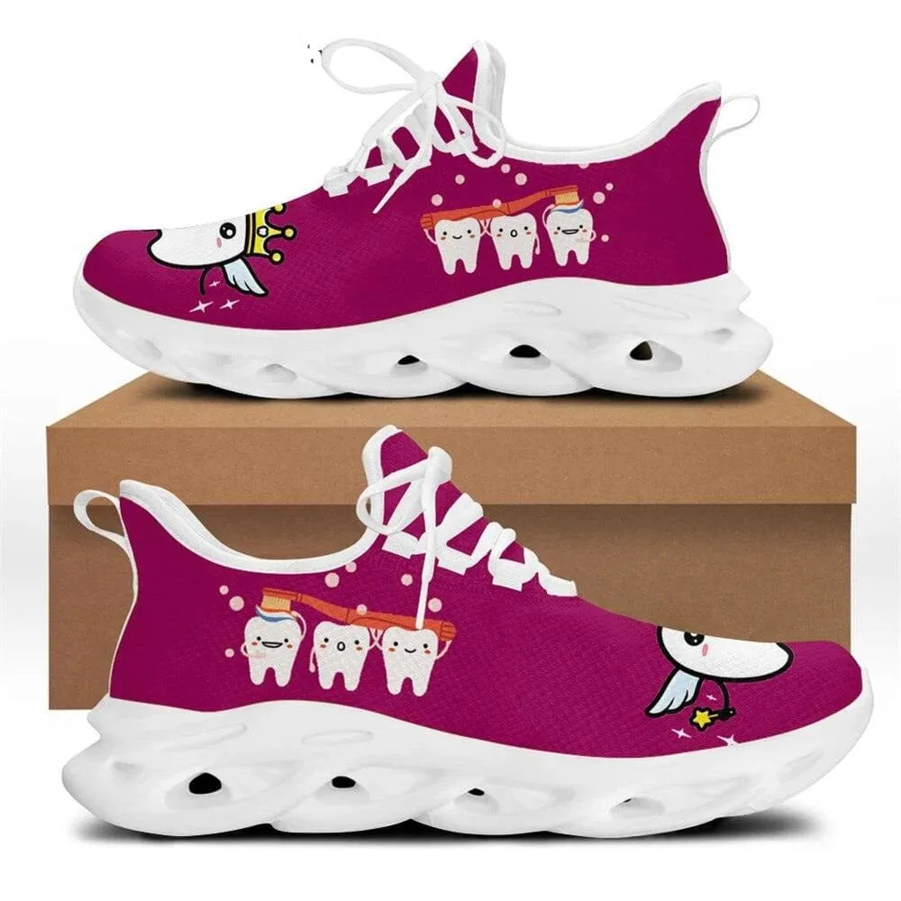 Women Dental Shoes Funny Tooth Dentist Print Breathable Female Flat Sneakers Ladies Wear-resistant Footwear