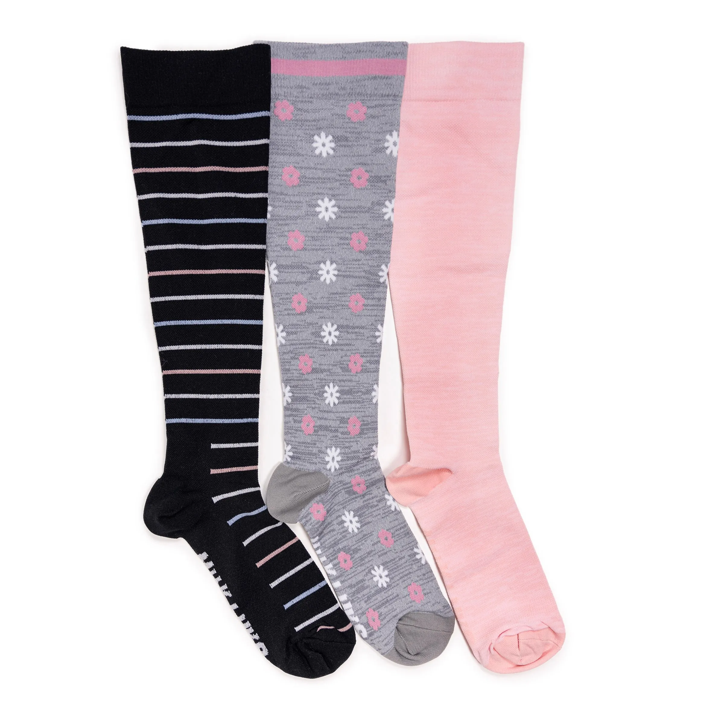 Women's 3 Pair Pack Nylon Compression Socks