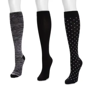 Women's 3 Pair Pack Nylon Compression Socks