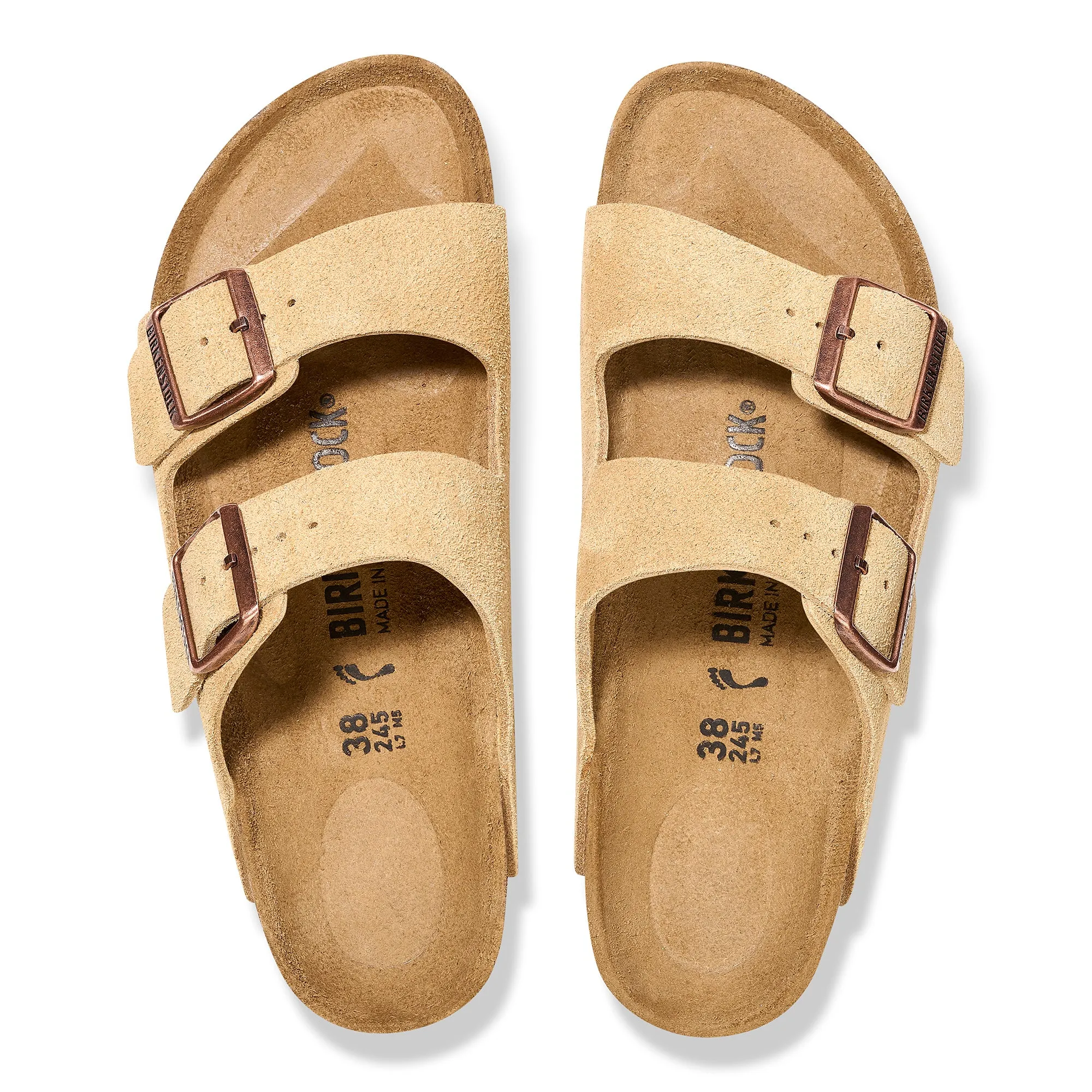 Women's Birkenstock Arizona Suede Leather Color: Latte Cream