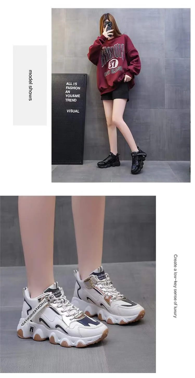 Women's Lace-up Vulcanized Mesh Sneakers Fashion Shoes - 7006