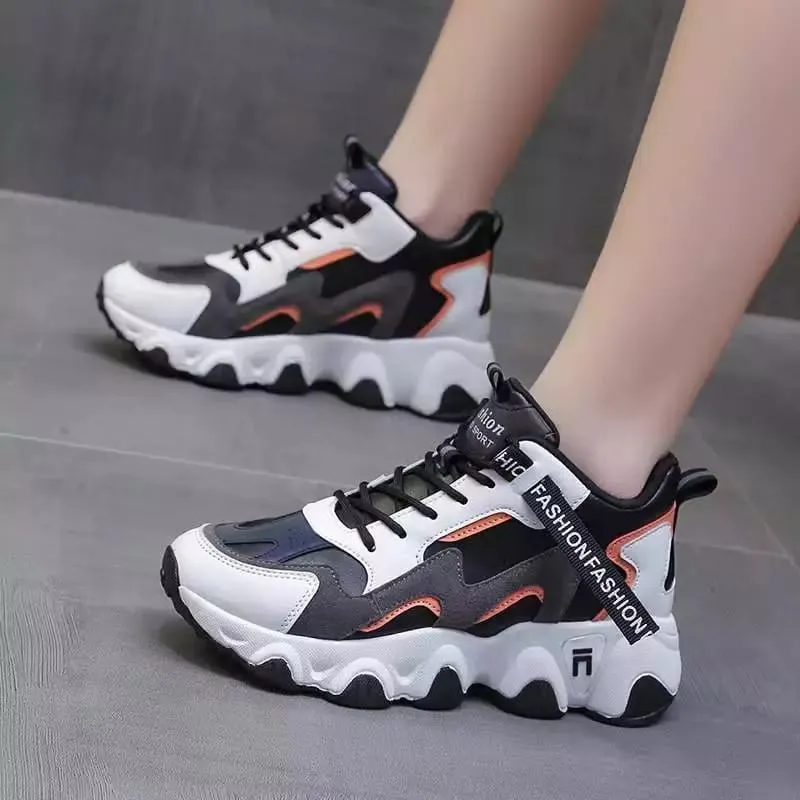 Women's Lace-up Vulcanized Mesh Sneakers Fashion Shoes - 7006