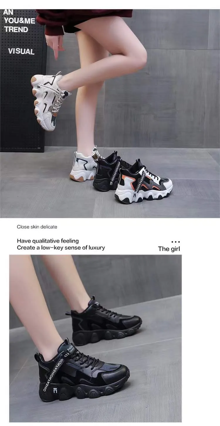 Women's Lace-up Vulcanized Mesh Sneakers Fashion Shoes - 7006