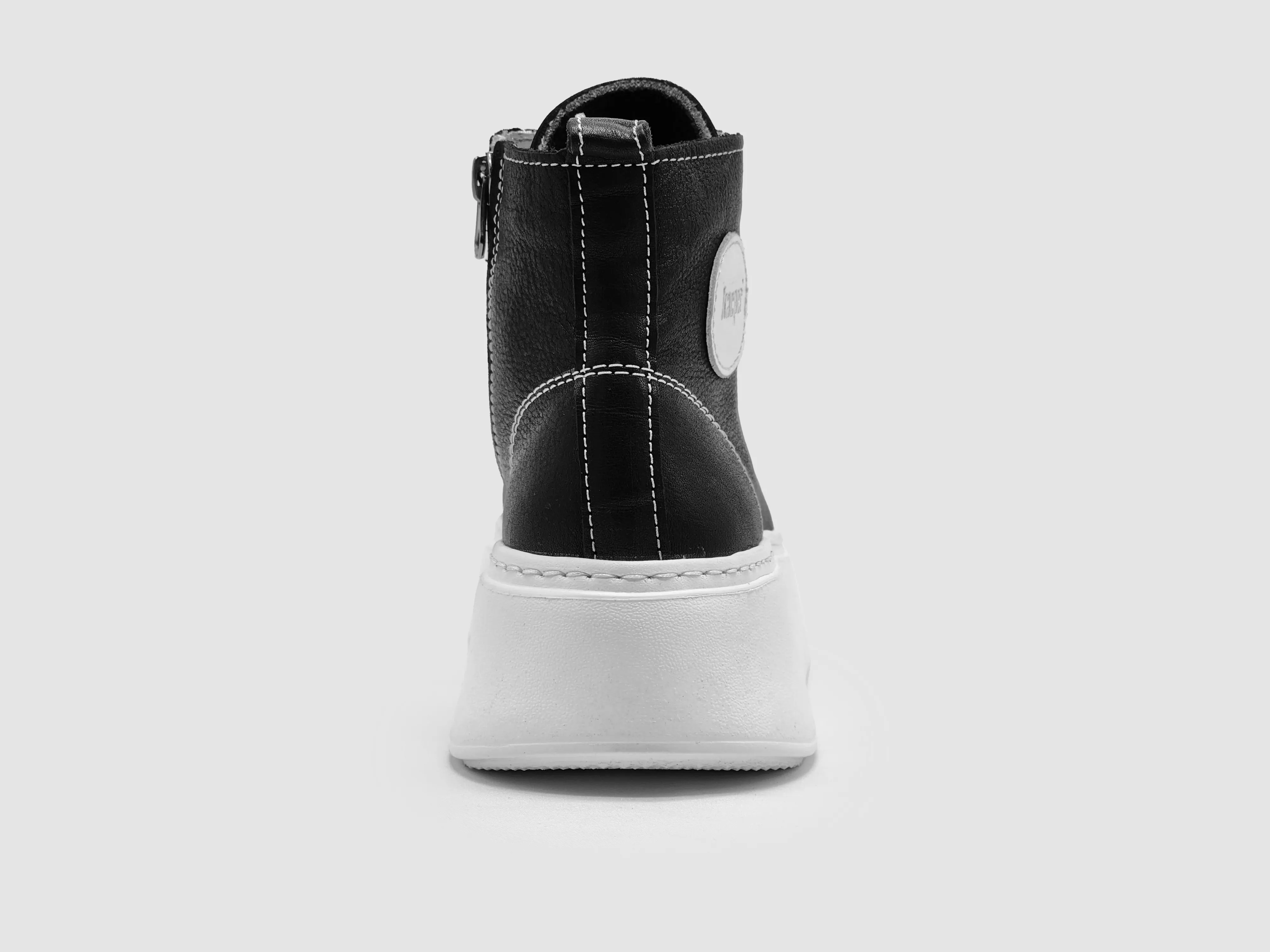 Women's Tall Insulated Zip-Up Leather Sneakers - Black