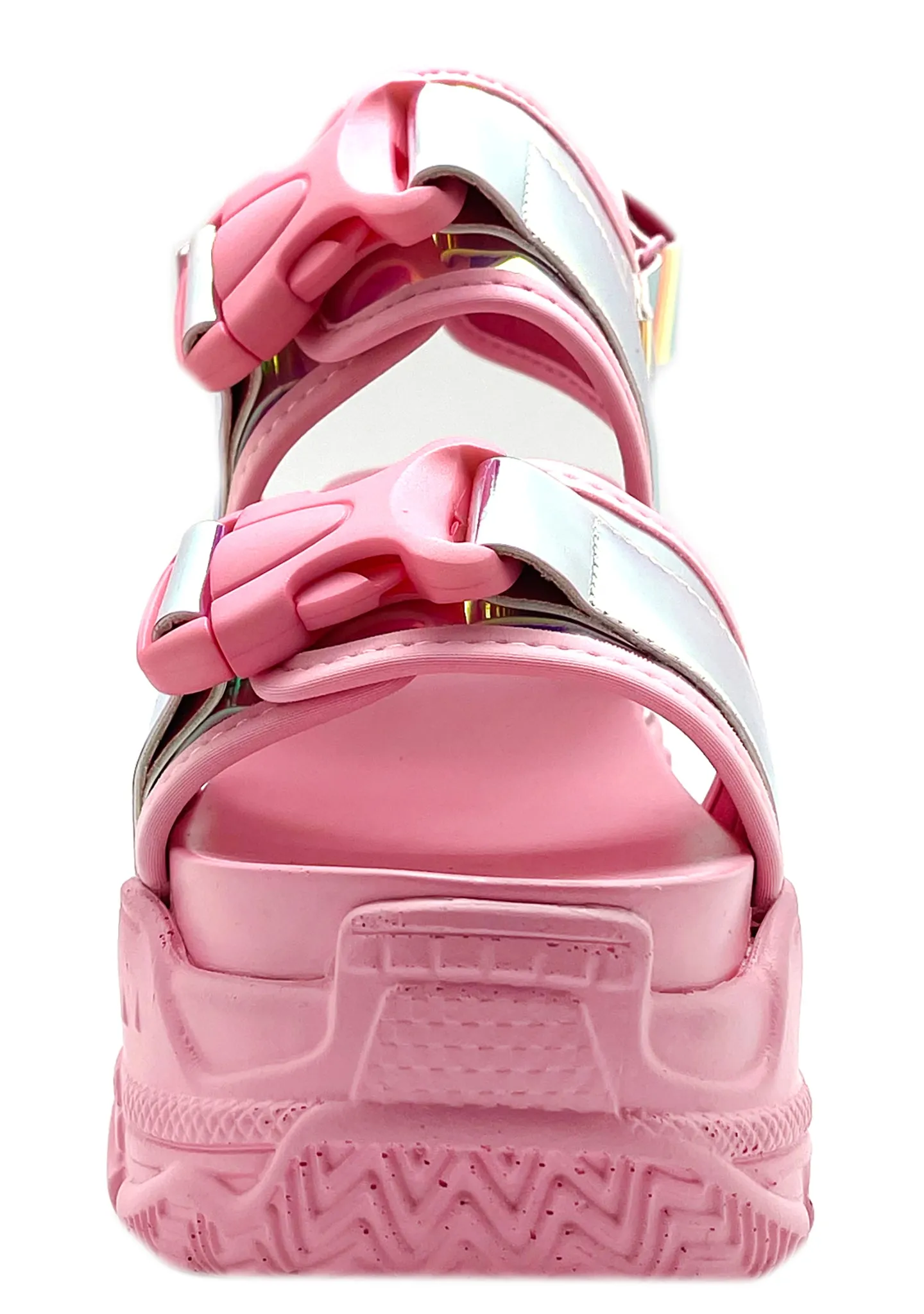 X LASR Exclusive Peach 02 Electric Barbie Pink Platform Sandals